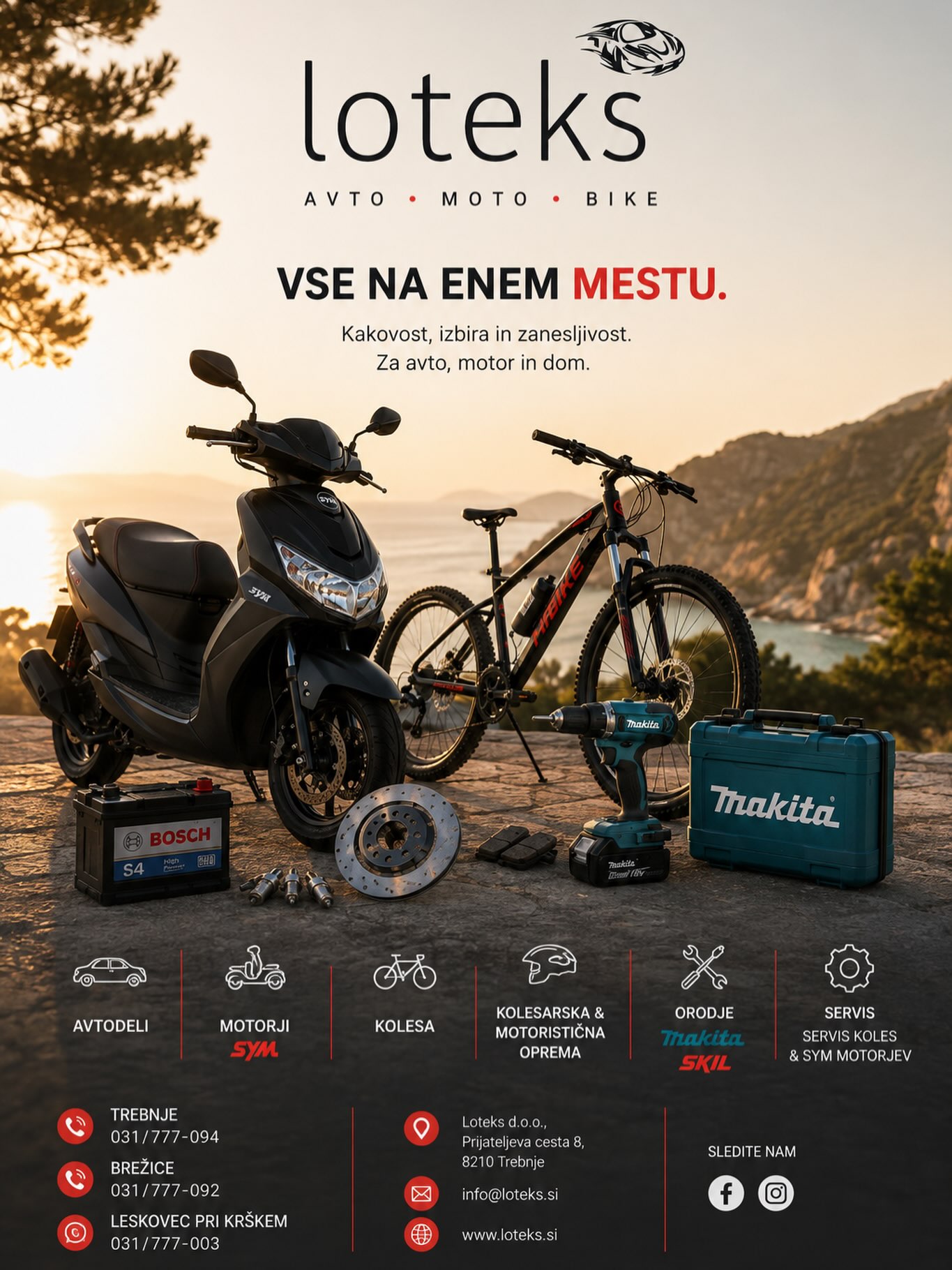 VSE NA ENEM MESTU. 🔥 Za avto. Za motor. Za kolo. Za vas. Od pravega…